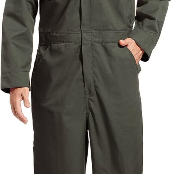 Men's Long Sleeve Stain & Wrinkle Resistant Work Coveralls with Pockets Sz XL - Picture 2 of 9